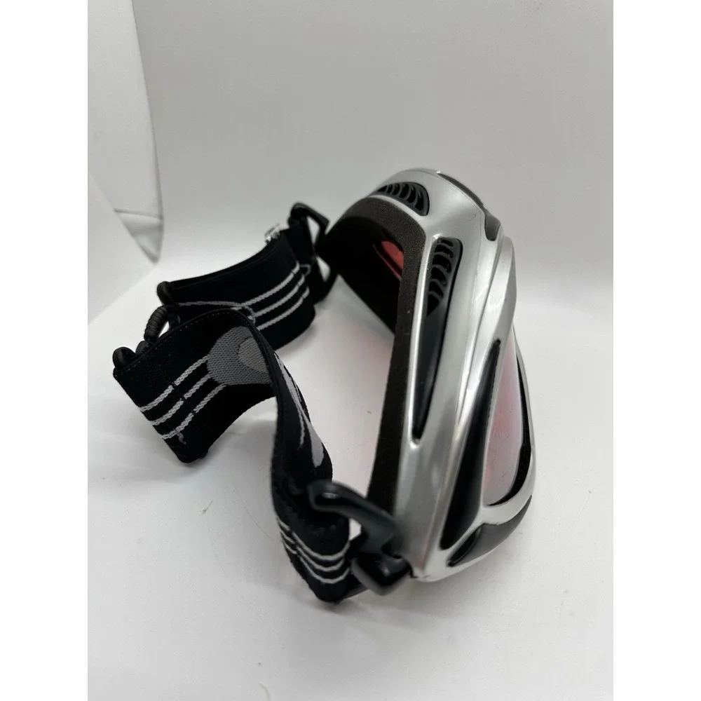 Bolle Ski Snowboard Goggles Silver Black Strap‎ AS IS Lens Damage